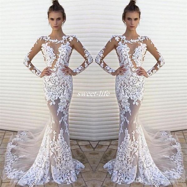 mermaid bohemian style long sleeves lace wedding dresses see through 2020 beach formal party bridal gowns, White
mermaid bohemian style long sleeves lace wedding dresses see through 2020 beach formal party bridal gowns, White