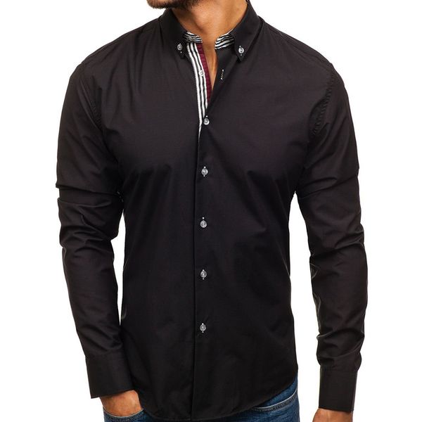 men shirt long sleeve shirts casual hit color slim fit dress shirts social male clothes black/white s-2xl, White;black
men shirt long sleeve shirts casual hit color slim fit dress shirts social male clothes black/white s-2xl, White;black