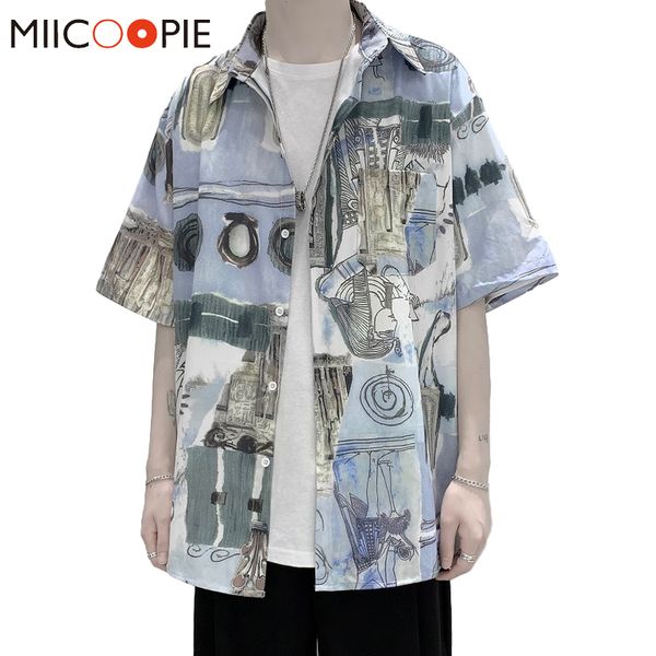 men's casual shirts harajuku loose mens streetwear fashion print comfort male shirt dress summer hip hop button up lapel blusas, White;black
men's casual shirts harajuku loose mens streetwear fashion print comfort male shirt dress summer hip hop button up lapel blusas, White;black