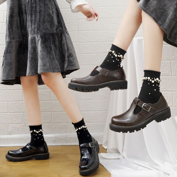 2020 new harajuku word buckle small leather shoes women's college mary jane shoes girl single casual student, Black
2020 new harajuku word buckle small leather shoes women's college mary jane shoes girl single casual student, Black