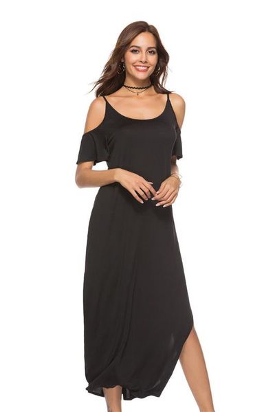 2020 summer women dress fashion solid black strapless off-the-shoulder split dress women elegant sale, White
2020 summer women dress fashion solid black strapless off-the-shoulder split dress women elegant sale, White