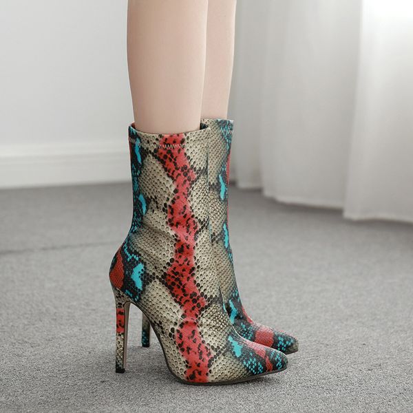 brand women's shoes pointy boot lace up rubber boots booties woman 2019 high heels snake print boots-women fashion large size, Black
brand women's shoes pointy boot lace up rubber boots booties woman 2019 high heels snake print boots-women fashion large size, Black