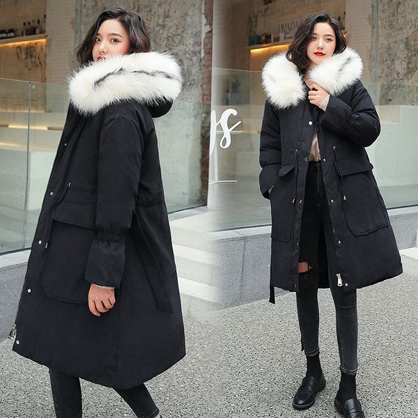 wholesale fashion women's large fur collar over the knee new winter loose long down jacket cotton coat size s, Black
wholesale fashion women's large fur collar over the knee new winter loose long down jacket cotton coat size s, Black