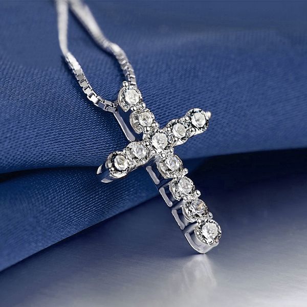 female cross pendant necklace fashion bride wedding necklace for women classic 925 silver zircon stone 
female cross pendant necklace fashion bride wedding necklace for women classic 925 silver zircon stone