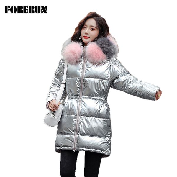 forerun winter long coat women big fur hooded jacket glossy sliver bubble jackets solid cotton padded parkas manteau femme hiver, Black
forerun winter long coat women big fur hooded jacket glossy sliver bubble jackets solid cotton padded parkas manteau femme hiver, Black