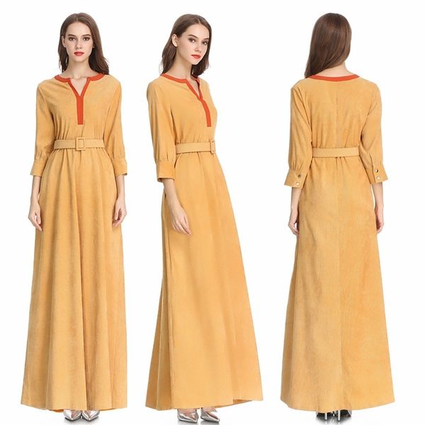 elegant corduroy maxi dress retro abaya full length muslim long robe gowns kimono ramadan middle east arab islamic clothing, Black;gray
elegant corduroy maxi dress retro abaya full length muslim long robe gowns kimono ramadan middle east arab islamic clothing, Black;gray