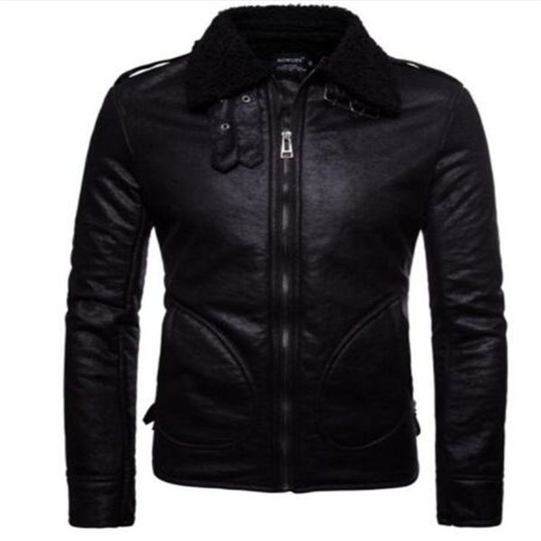 men leather jacket genuine real sheepskin fur collar slim fit winter 2018 black male parka motorcycle biker casual men's coat
men leather jacket genuine real sheepskin fur collar slim fit winter 2018 black male parka motorcycle biker casual men's coat