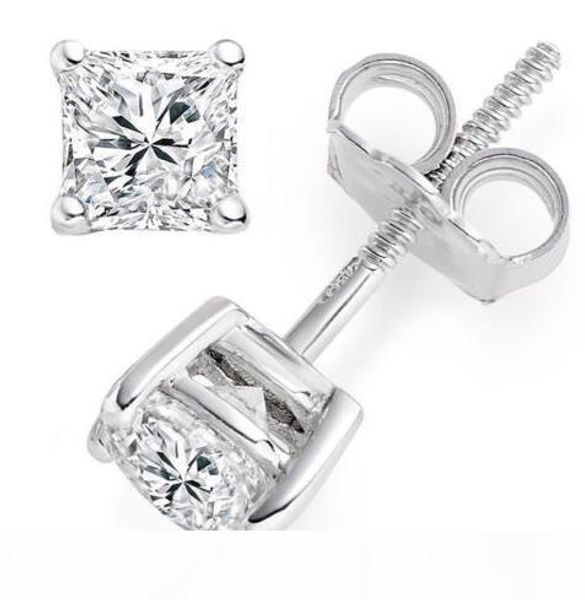 1 ct princess cut solitaire stud designers solid 14k real white gold screw back, Golden;silver
1 ct princess cut solitaire stud designers solid 14k real white gold screw back, Golden;silver
