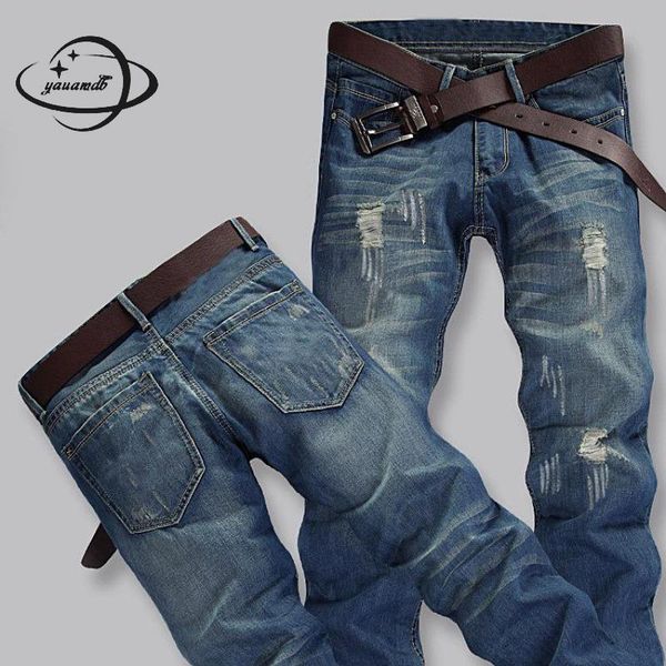mens jeans spring autumn male trousers clothing button slim mid full length print hole moto & biker man clothes h60, Blue
mens jeans spring autumn male trousers clothing button slim mid full length print hole moto & biker man clothes h60, Blue
