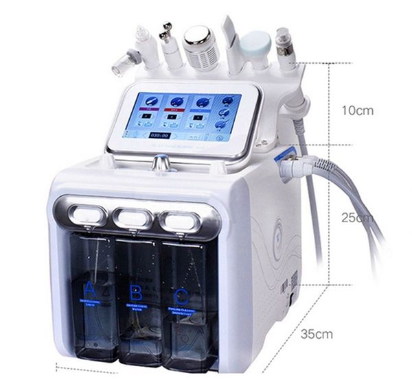 

6in1 h2 o2 hydra dermabra ion aqua peel rf bio lifting pa facial hydro water microdermabra ion facial machine cold hammer oxygen pray