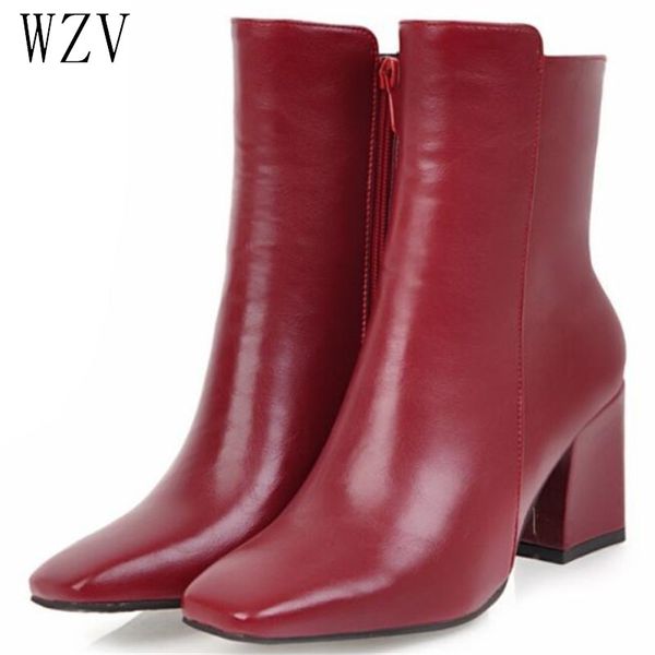 2019 women side zipper boots comfortable mid heel ankle boots fashion warm winter shoes black red white women h410
2019 women side zipper boots comfortable mid heel ankle boots fashion warm winter shoes black red white women h410
