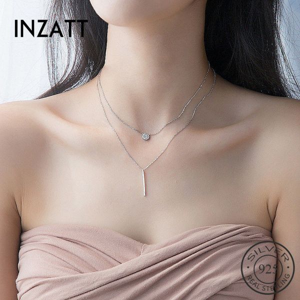 inzatt real 925 sterling silver elegant double layer geometric pendant necklace fine jewelry for women wedding party bijoux
inzatt real 925 sterling silver elegant double layer geometric pendant necklace fine jewelry for women wedding party bijoux
