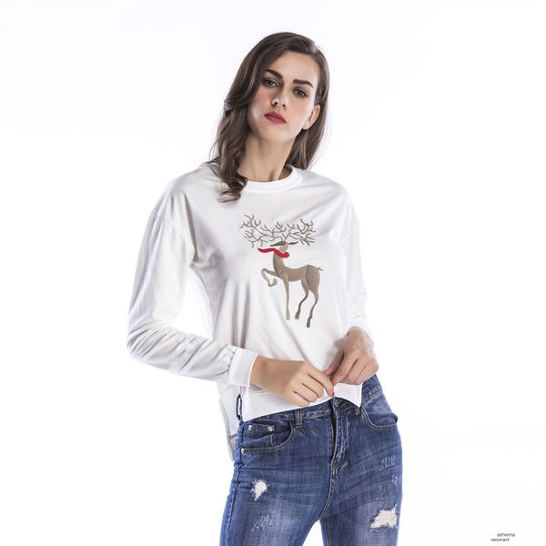 womens designer christmas deer irregular hem long sleeve sweater loose round neck pullover t-shirt femalecpjph, Black;brown
womens designer christmas deer irregular hem long sleeve sweater loose round neck pullover t-shirt femalecpjph, Black;brown