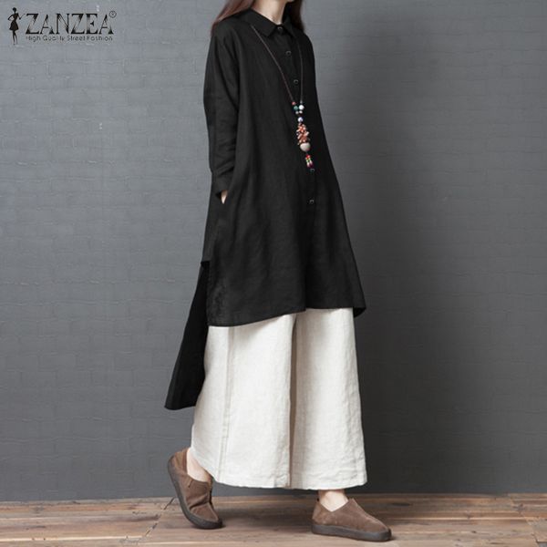 2019 vintage ladies casual high low shirt zanzea women buttons down long sleeve blouses tunic blusas femininas chemise 5xl, White
2019 vintage ladies casual high low shirt zanzea women buttons down long sleeve blouses tunic blusas femininas chemise 5xl, White