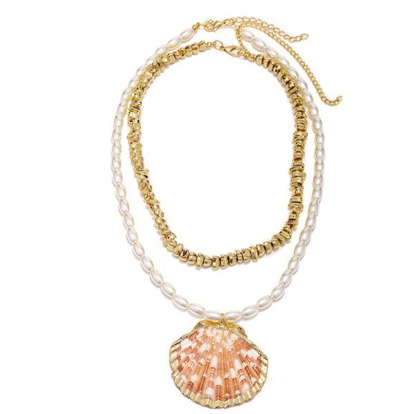 2pcs / set of shell pendant double ladies necklace imitation pearl alloy necklace beach holiday jewelry, Silver
2pcs / set of shell pendant double ladies necklace imitation pearl alloy necklace beach holiday jewelry, Silver