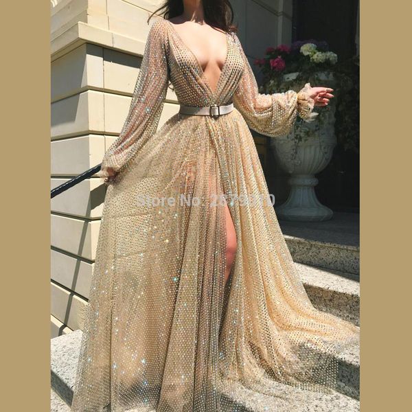 turkish glittery a-line v-neck evening dress full sleeves slit beaded floor-length metal spraying women dress prom party, White;black
turkish glittery a-line v-neck evening dress full sleeves slit beaded floor-length metal spraying women dress prom party, White;black