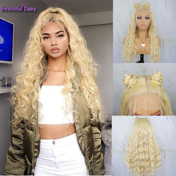 beautiful diary 13x6 long blonde wig glueless synthetic lace front wig futura fiber hair wigs loose wave wigs for women, Black
beautiful diary 13x6 long blonde wig glueless synthetic lace front wig futura fiber hair wigs loose wave wigs for women, Black