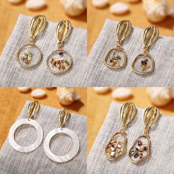 2019 new fashion shell geometric korean earrings for women round heart resin gold color dangle drop earrings jewelry gift, Golden
2019 new fashion shell geometric korean earrings for women round heart resin gold color dangle drop earrings jewelry gift, Golden
