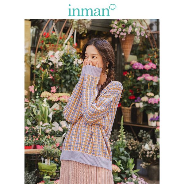 inman 2019 autumn new arrival o-neck drop-shoulder sleeve cute colorful young girl jacquard plaid women pullover, White;black
inman 2019 autumn new arrival o-neck drop-shoulder sleeve cute colorful young girl jacquard plaid women pullover, White;black