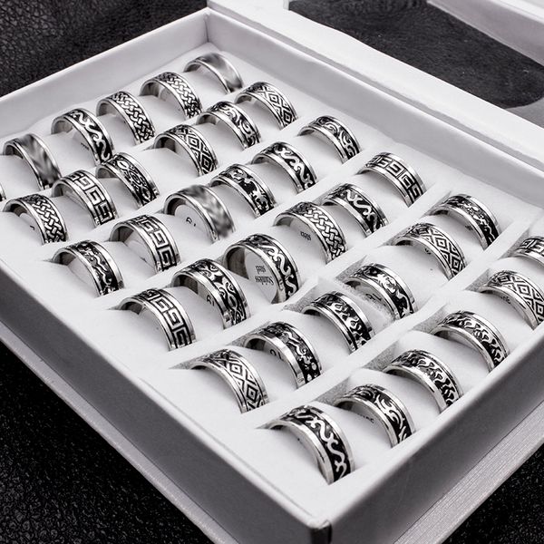 20 pcs/lot vintage retro style stainless steel rings for men and women fashion round bulk punk rings wholesale, Silver
20 pcs/lot vintage retro style stainless steel rings for men and women fashion round bulk punk rings wholesale, Silver