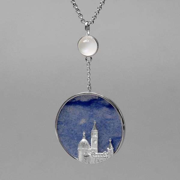 inature 925 sterling silver natural blue aventurine florence church round pendant necklace sh190721
inature 925 sterling silver natural blue aventurine florence church round pendant necklace sh190721