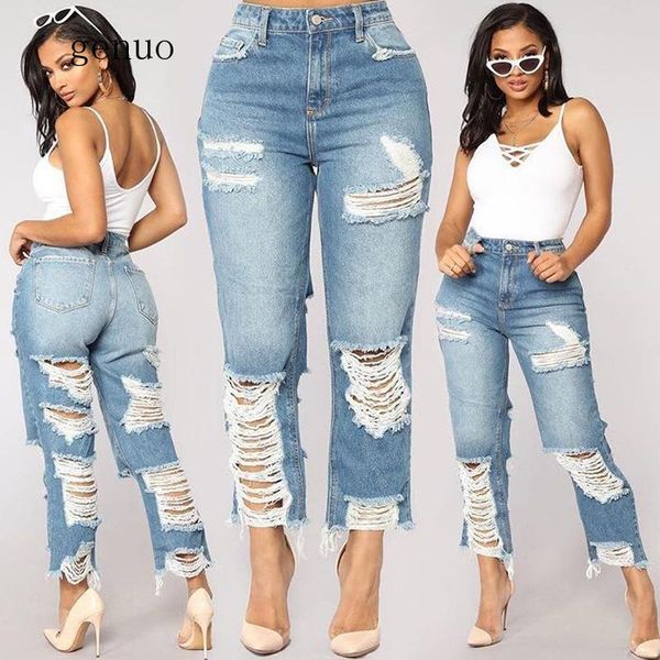 hole distressed ripped boyfriend jeans for women high waisted destroyed jeans street rock cut out loose straight jean, Blue
hole distressed ripped boyfriend jeans for women high waisted destroyed jeans street rock cut out loose straight jean, Blue