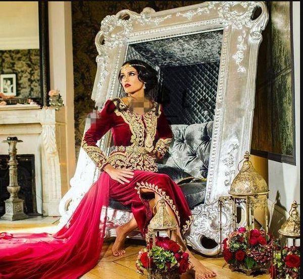 dark red caftan karakou algerien prom formal dresses with long sleeve 2019 burgundy velvet gold lace peplum occasion evening gown wear, Black;red
dark red caftan karakou algerien prom formal dresses with long sleeve 2019 burgundy velvet gold lace peplum occasion evening gown wear, Black;red