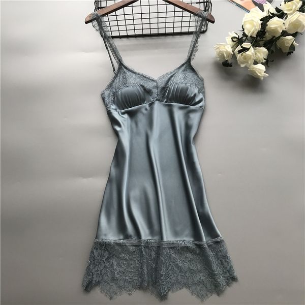 2019 new spring and summer with chest pad ladies strap nightdress ice silk lace slim pajamas, Black;white
2019 new spring and summer with chest pad ladies strap nightdress ice silk lace slim pajamas, Black;white