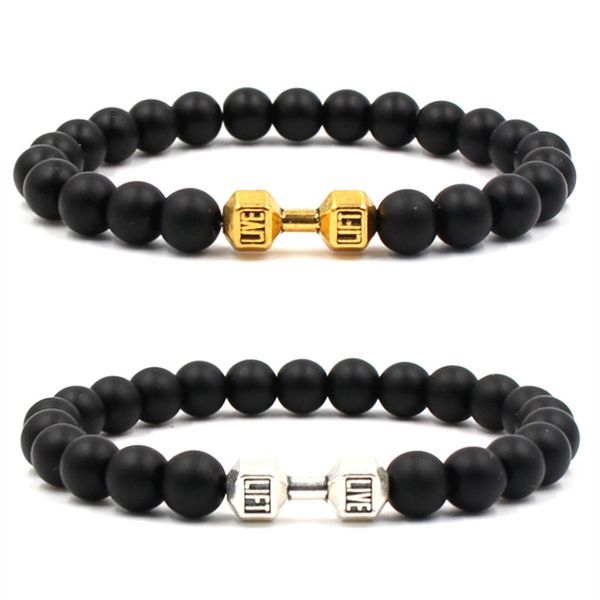 201908 fashion creative charm 8mm black matte stone sports dumbbell beaded bracelet couples bracelets men women christmas day gift m485a
201908 fashion creative charm 8mm black matte stone sports dumbbell beaded bracelet couples bracelets men women christmas day gift m485a