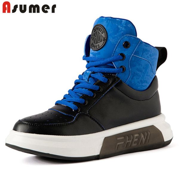 asumer 2020 genuine leather shoes women ankle boots lace up round toe flat platform sneakers ladies casual shoes, Black
asumer 2020 genuine leather shoes women ankle boots lace up round toe flat platform sneakers ladies casual shoes, Black