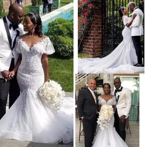 south africa mermaid wedding dresses with sleeves chapel train net lace plus size country wedding gowns backless robes de soirée, White
south africa mermaid wedding dresses with sleeves chapel train net lace plus size country wedding gowns backless robes de soirée, White