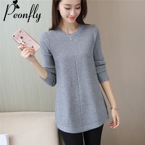 peonfly female stitching pullovers sweaters 2018 fashion rendering solid color jumper knitting long sleeve casual woman clothes, White;black
peonfly female stitching pullovers sweaters 2018 fashion rendering solid color jumper knitting long sleeve casual woman clothes, White;black