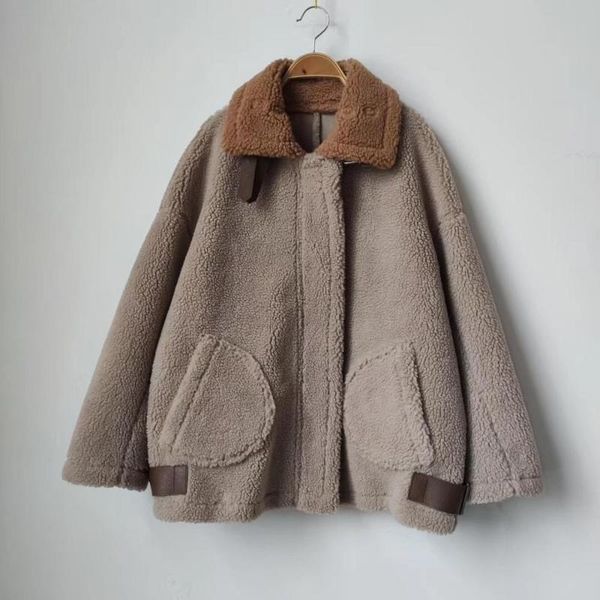 new autumn winter korean style women warm coat leisure artificial lamb wool loose long sleeve ladies jacket ladiesoutwear top, Black
new autumn winter korean style women warm coat leisure artificial lamb wool loose long sleeve ladies jacket ladiesoutwear top, Black