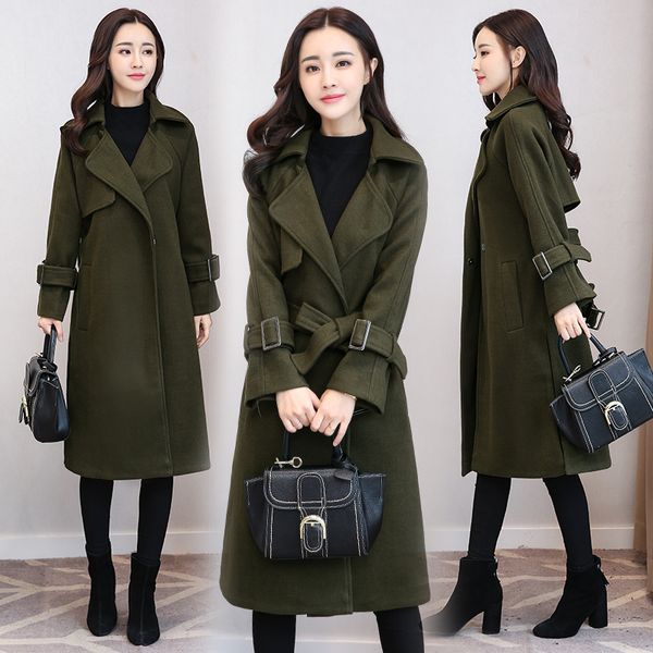 banulin autumn winter long sleeve woolen coat women 2019 long cardigan thickened sashes wool ladies trend coat feminino, Black
banulin autumn winter long sleeve woolen coat women 2019 long cardigan thickened sashes wool ladies trend coat feminino, Black