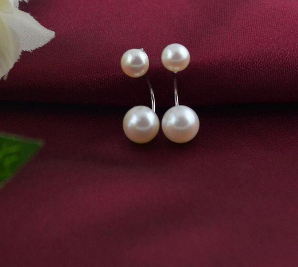 new 423+++ 6-8mm natural oblate pearl earring two pearl earring, Silver
new 423+++ 6-8mm natural oblate pearl earring two pearl earring, Silver