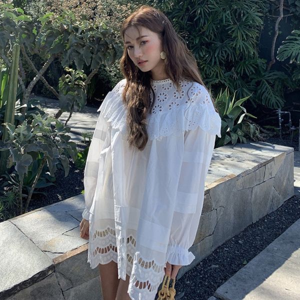 casual dresses 2021 summer autumn fashion womens white korean hollowed out hook flower stitching ruffled loose slim dress e052, Black;gray
casual dresses 2021 summer autumn fashion womens white korean hollowed out hook flower stitching ruffled loose slim dress e052, Black;gray