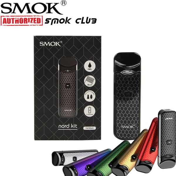 

Аутентичные SMOK Nord Kit Pod System Kit Buit в 1100mAh с Nord Pod картридж 3 мл Mesh и Регулярной Катушки Опционально для Sub-ом MTL Vaping