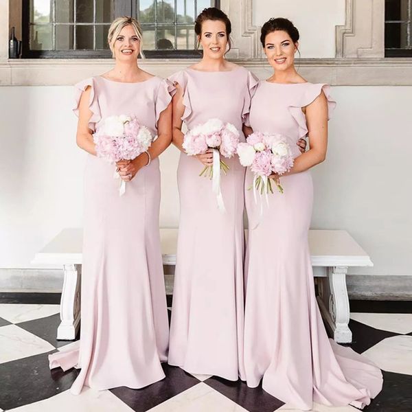 fashion mermaid bridesmaid dresses slash neck ruffles sleeves satin floor length elegant wedding guest dresses custom made, White;pink
fashion mermaid bridesmaid dresses slash neck ruffles sleeves satin floor length elegant wedding guest dresses custom made, White;pink