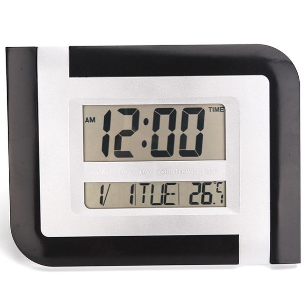 

large number display led electronic wall clock snooze table clock mute bracket lcd with calendar temperature