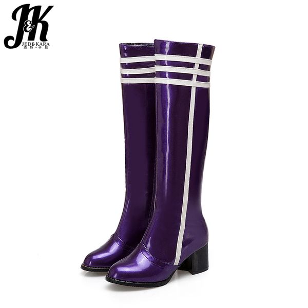jk plus size 34-48 high heels women knee high boots round toe pu footwear zip new fashion female boots shoes women 2018 purple, Black
jk plus size 34-48 high heels women knee high boots round toe pu footwear zip new fashion female boots shoes women 2018 purple, Black