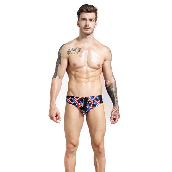 Fashion Mens American Flag Printed Underwear Sexy Drawstring Slips Beachwear Bikini Comfortable Male Briefs Underpants
Fashion Mens American Flag Printed Underwear Sexy Drawstring Slips Beachwear Bikini Comfortable Male Briefs Underpants