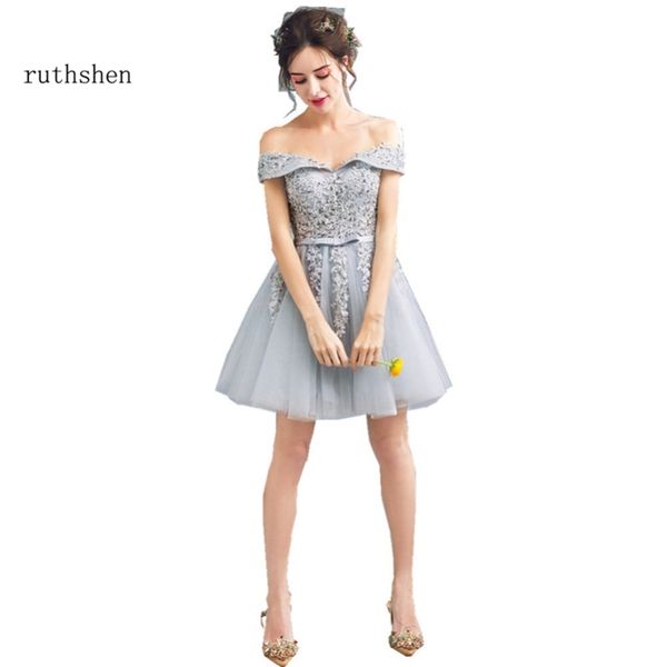 ruthshen short gray prom dresses off shoulder lace appliques beaded ladies formal cocktail party dress 2018, White;black
ruthshen short gray prom dresses off shoulder lace appliques beaded ladies formal cocktail party dress 2018, White;black