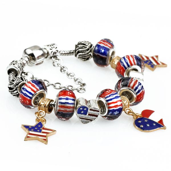 heart pandora design bracelets us flag star charms jewelry for girls women vintage silver crystal handmade fashion beads bangles bracelet, Golden;silver
heart pandora design bracelets us flag star charms jewelry for girls women vintage silver crystal handmade fashion beads bangles bracelet, Golden;silver