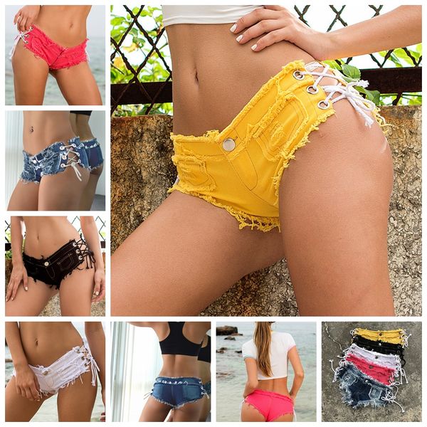 fashion solid color low waist strap denim nightclub pants shorts zipper polished worn done old washed support mixed batch, White;black
fashion solid color low waist strap denim nightclub pants shorts zipper polished worn done old washed support mixed batch, White;black