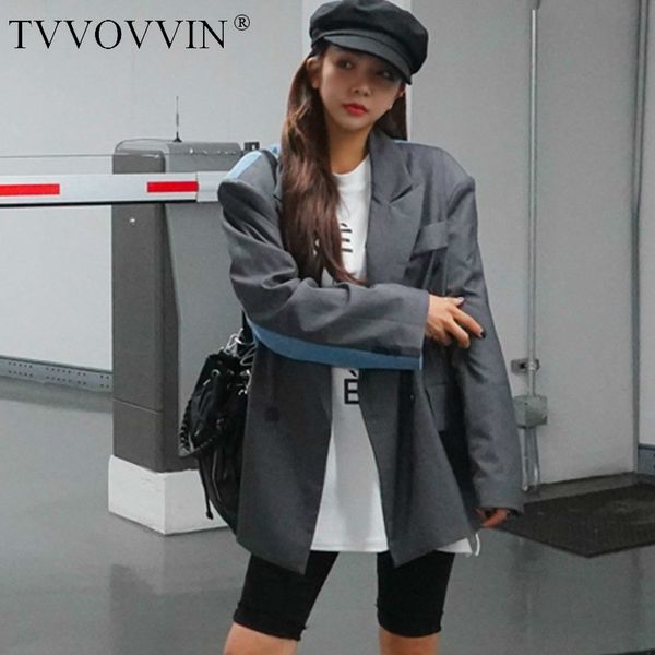 korea loose casual coat woman 2020 spring summer new all-match hit color double breasted blazers oversize jacket famale yj113, White;black
korea loose casual coat woman 2020 spring summer new all-match hit color double breasted blazers oversize jacket famale yj113, White;black
