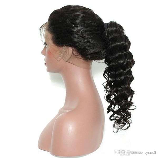 deep wave 360 lace frontal wig pre plucked with baby hair 250% density brazilian lace front human hair wigs prosa remy hair, Black 
deep wave 360 lace frontal wig pre plucked with baby hair 250% density brazilian lace front human hair wigs prosa remy hair, Black
