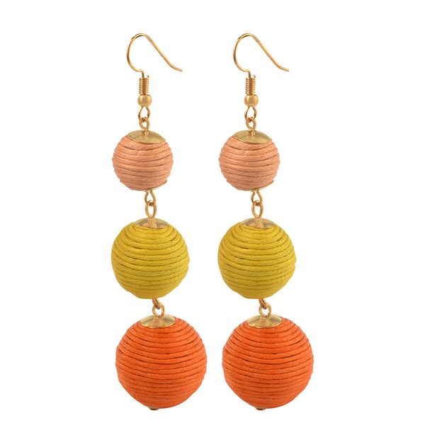 chic women's ombre beehive dangles multicolor triple woolen long bubble ball statement earrings dangle hook 18cm, Golden
chic women's ombre beehive dangles multicolor triple woolen long bubble ball statement earrings dangle hook 18cm, Golden