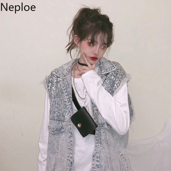 neploe korean loose cowboy women jcckets turn down collar solid sleeveless denim jacket fashion sequins casual jacket 45435, Black;brown
neploe korean loose cowboy women jcckets turn down collar solid sleeveless denim jacket fashion sequins casual jacket 45435, Black;brown