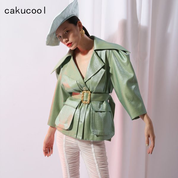 cakucool women runway design jacket faux leather double turn-down collar sashes high waist coat high street vintage jackets lady, Black;brown
cakucool women runway design jacket faux leather double turn-down collar sashes high waist coat high street vintage jackets lady, Black;brown