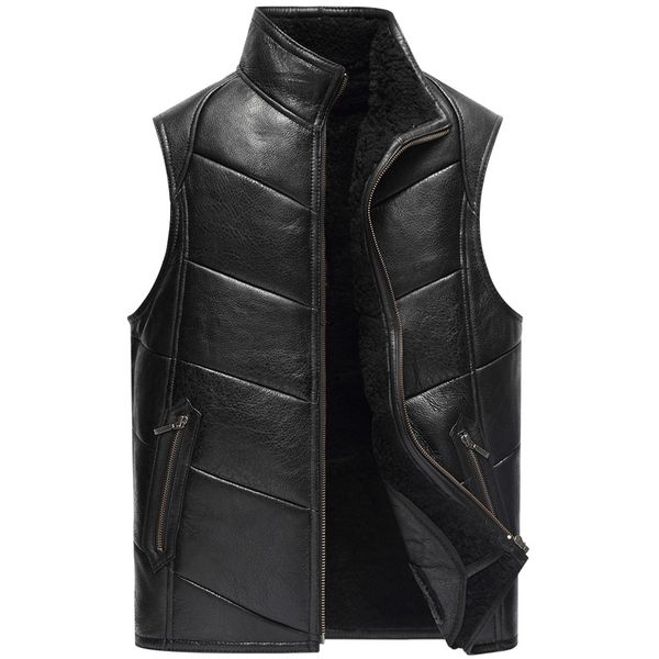 men's leather & faux suede men genuine sheepskin vest fur cashmere sheep wool liner natural jacket male phoenix 3063, Black
men's leather & faux suede men genuine sheepskin vest fur cashmere sheep wool liner natural jacket male phoenix 3063, Black